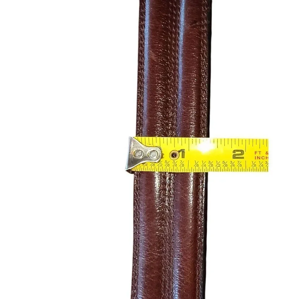 John W. Nordstrom Brown Genuine Leather Belt Size 34 Handcrafted In The USA